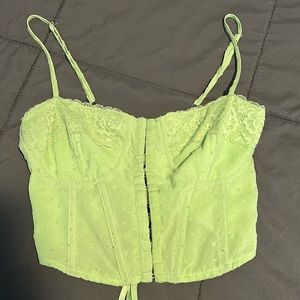 Light green Pacsun tie corset top XS